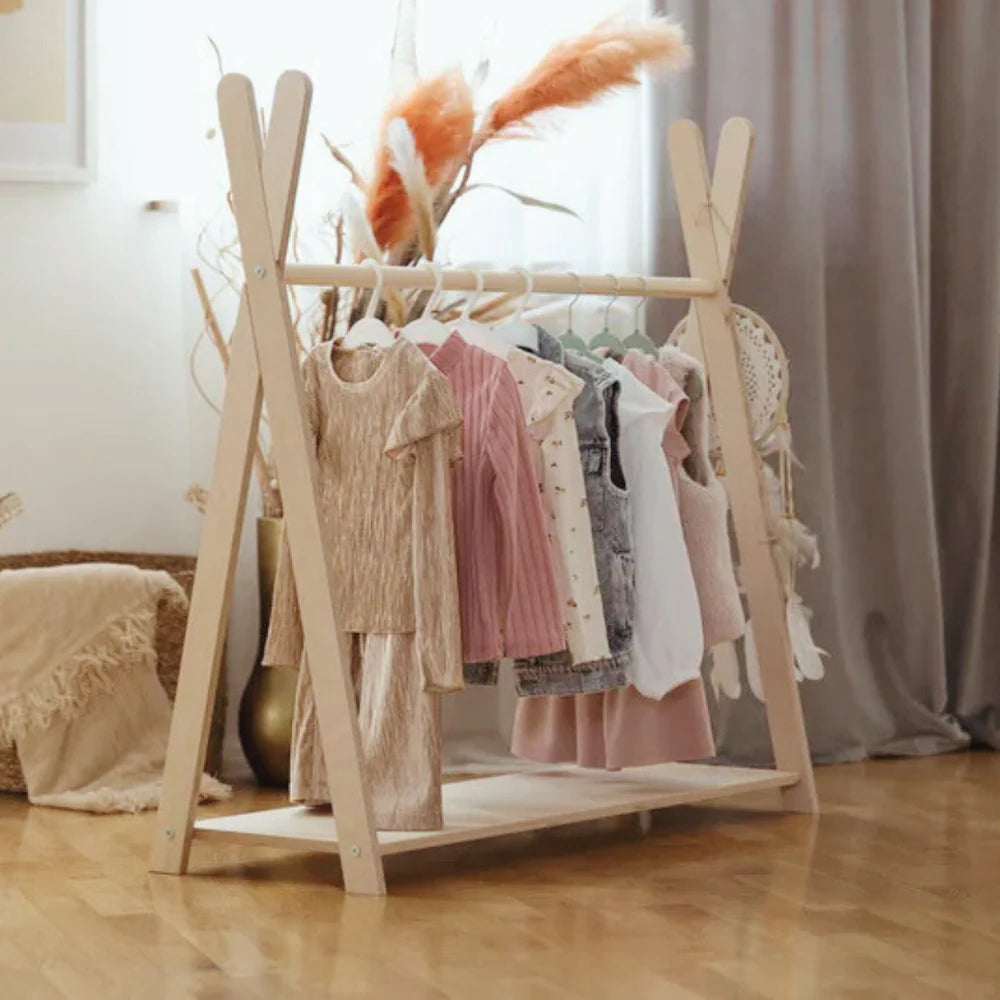 Portant à vêtements avec étagère - Tipi | 2 tailles