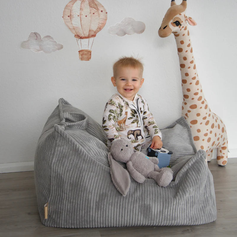Pouf carré en velours Corduroy à larges côtes Aesthetic