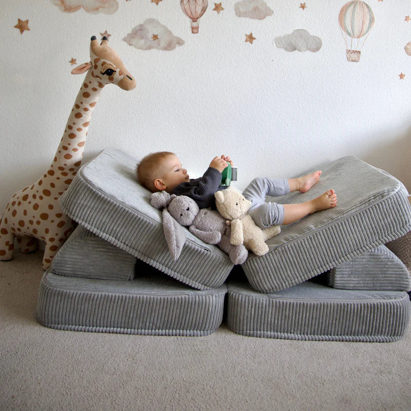 Canapé de jeu modulable Pocket 120cm en velours Corduroy à larges côtes Aesthetic | 4 Pièces