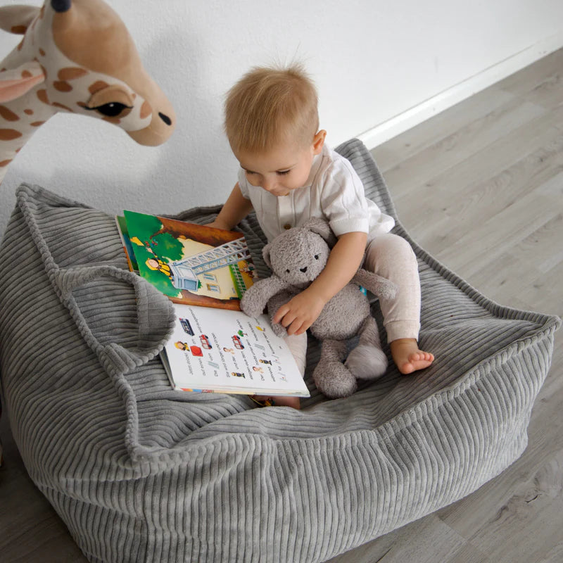 Pouf carré en velours Corduroy à larges côtes Aesthetic