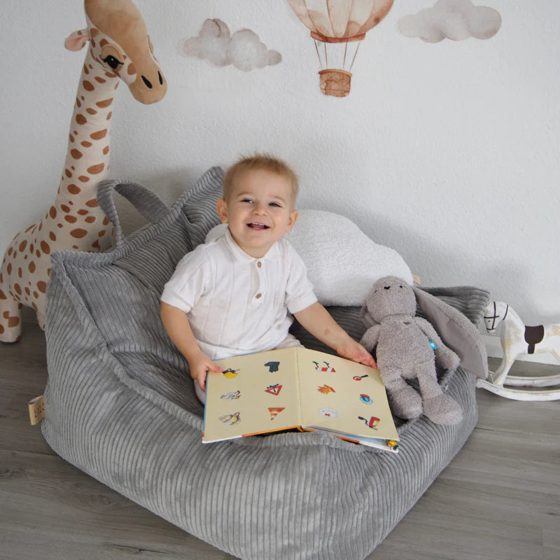 Pouf carré en velours Corduroy à larges côtes Aesthetic