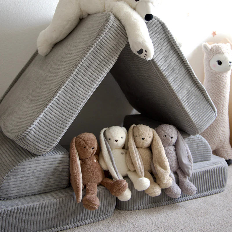 Canapé de jeu modulable Pocket 120cm en velours Corduroy à larges côtes Aesthetic | 4 Pièces