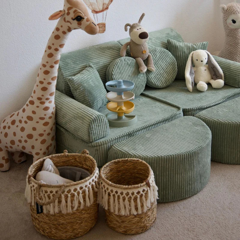 Canapé de jeu modulable Pocket 120cm en velours Corduroy à larges côtes Aesthetic | 12 Pièces