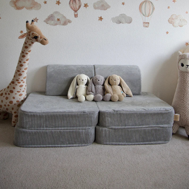 Canapé de jeu modulable Pocket 120cm en velours Corduroy à larges côtes Aesthetic | 4 Pièces