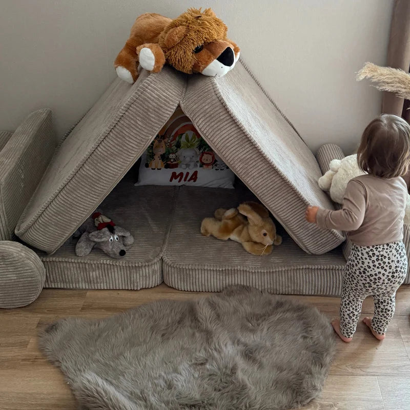 Canapé de jeu modulable Premium 160cm en velours Corduroy à larges côtes Aesthetic | 10 Pièces