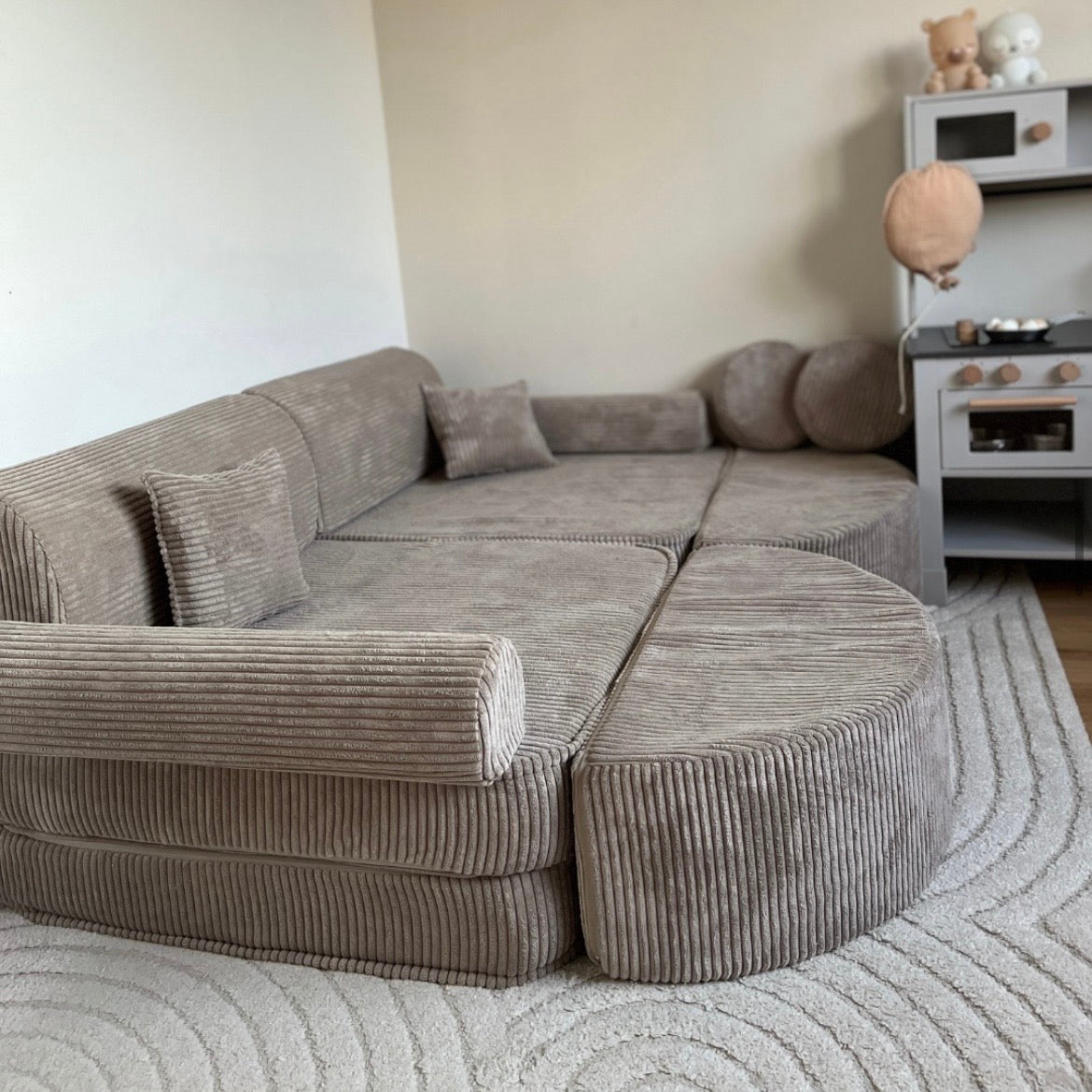 Repose-pieds / rocker pour canapé Premium 80cm en Corduroy à larges côtes Aesthetic