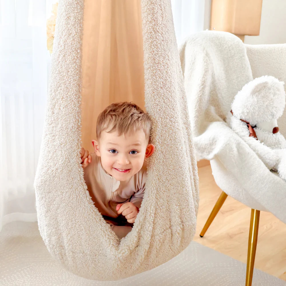 Balançoire Cocon d'intérieur, en peluche Bearly