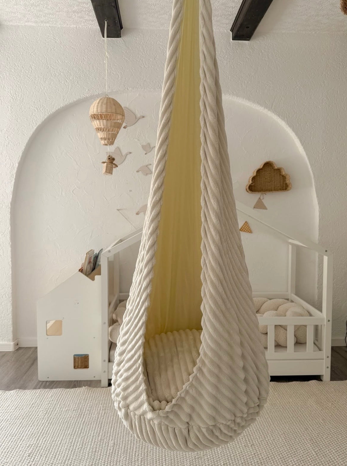 Balançoire Cocon d'intérieur, en velours côtelé Churros