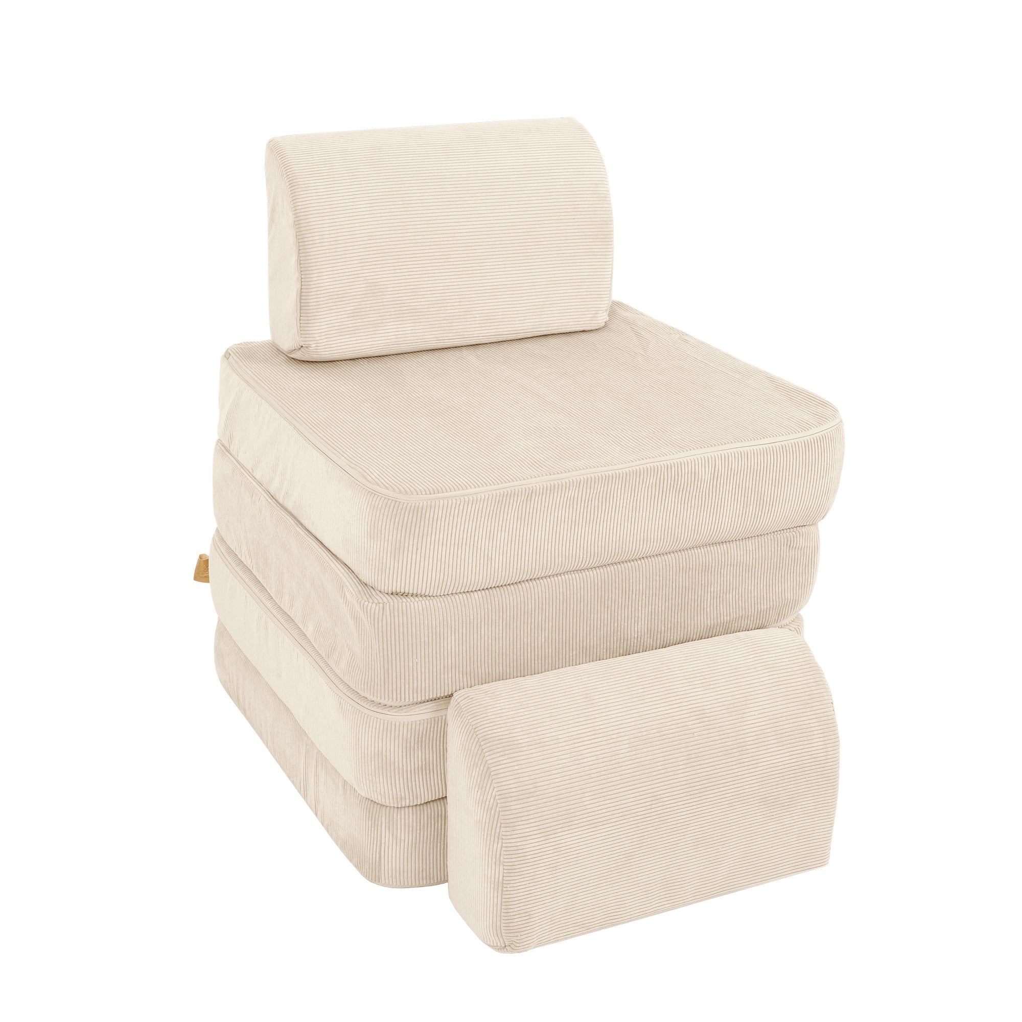 Canapé de jeu modulable Pocket 120cm en velours Corduroy à fines côtes Slimcord | 4 Pièces