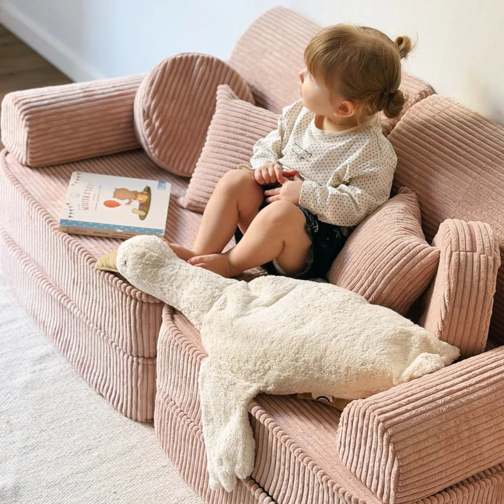 Canapé de jeu modulable Pocket 120cm en velours Corduroy à larges côtes Aesthetic | 10 Pièces