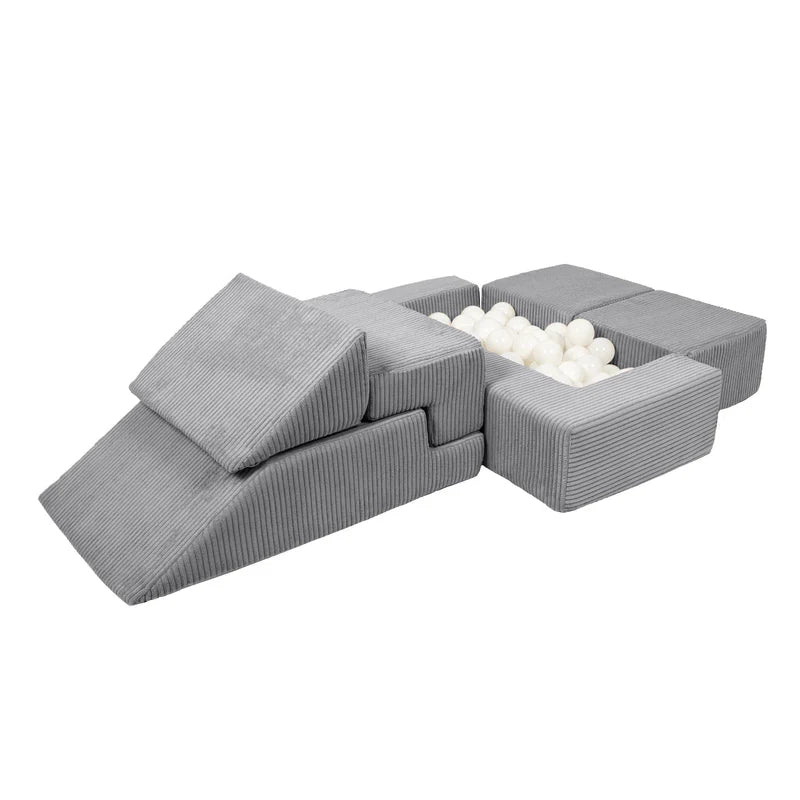 Canapé de jeu modulable Brick 100cm en velours Corduroy à larges côtes Aesthetic | 6 Pièces