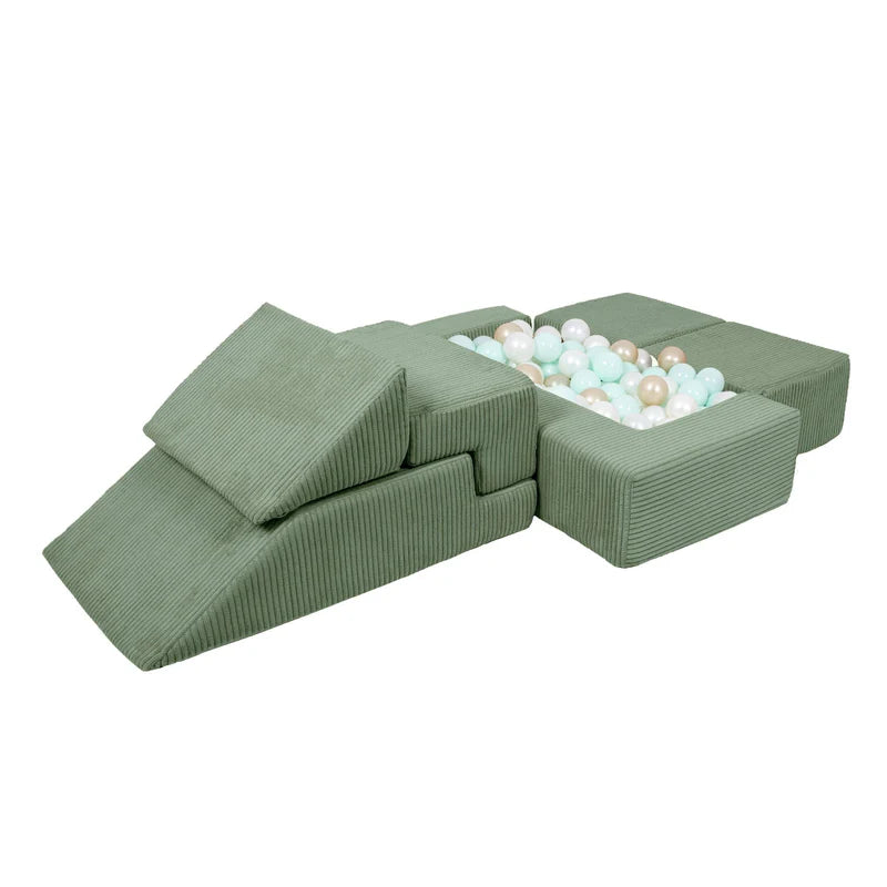Canapé de jeu modulable Brick 100cm en velours Corduroy à larges côtes Aesthetic | 6 Pièces