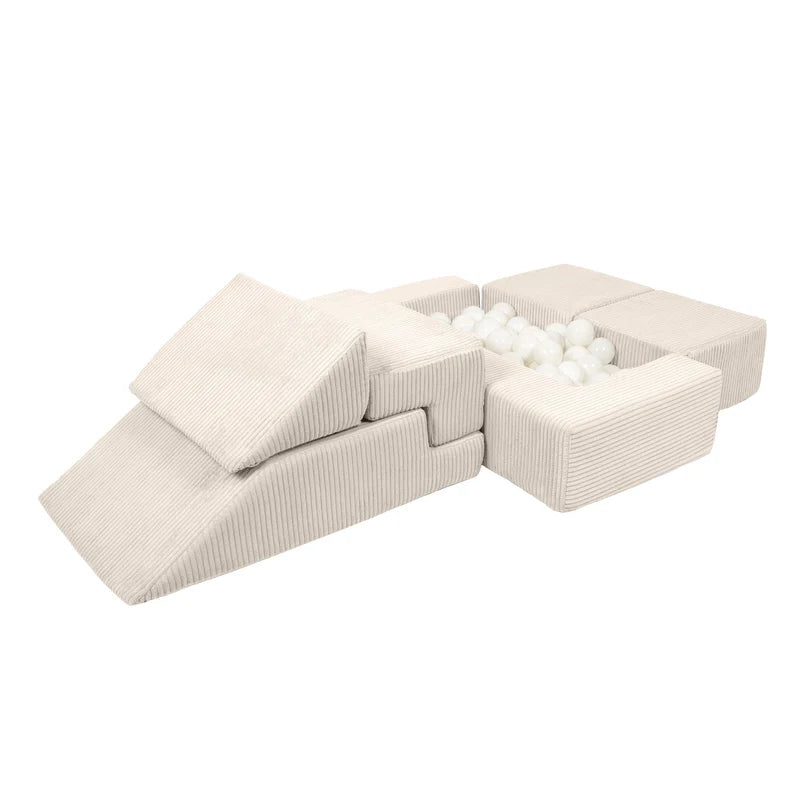Canapé de jeu modulable Brick 100cm en velours Corduroy à larges côtes Aesthetic | 6 Pièces