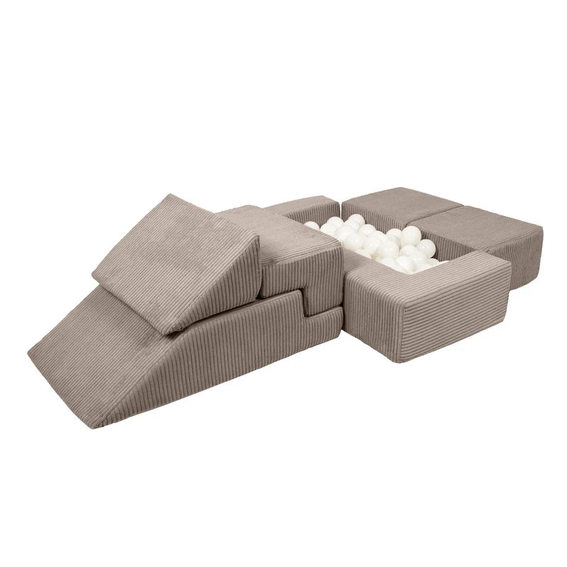 Canapé de jeu modulable Brick 100cm en velours Corduroy à larges côtes Aesthetic | 6 Pièces