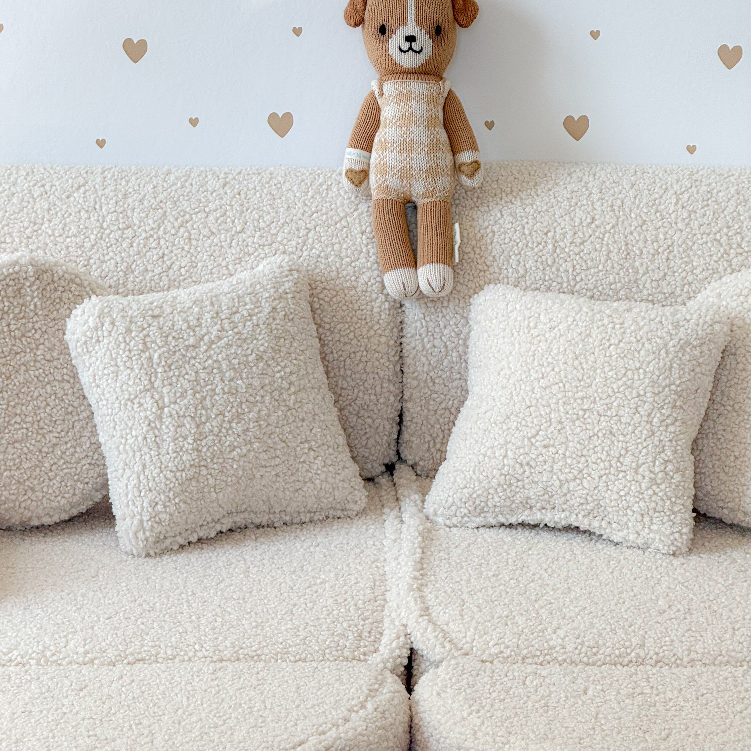Canapé de jeu modulable Pocket 120cm en peluche Bearly | 12 Pièces