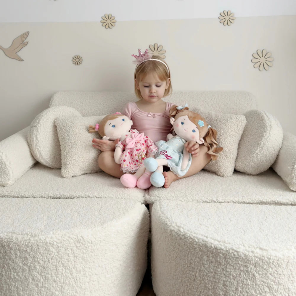 Canapé de jeu modulable Pocket 120cm en peluche Bearly | 12 Pièces