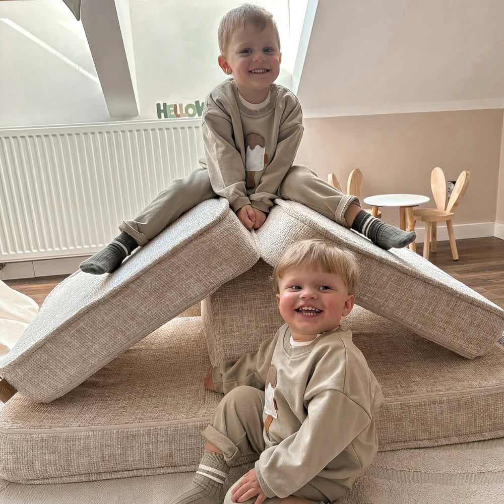 Canapé de jeu modulable Pocket 120cm en tweed Tangle | 12 Pièces