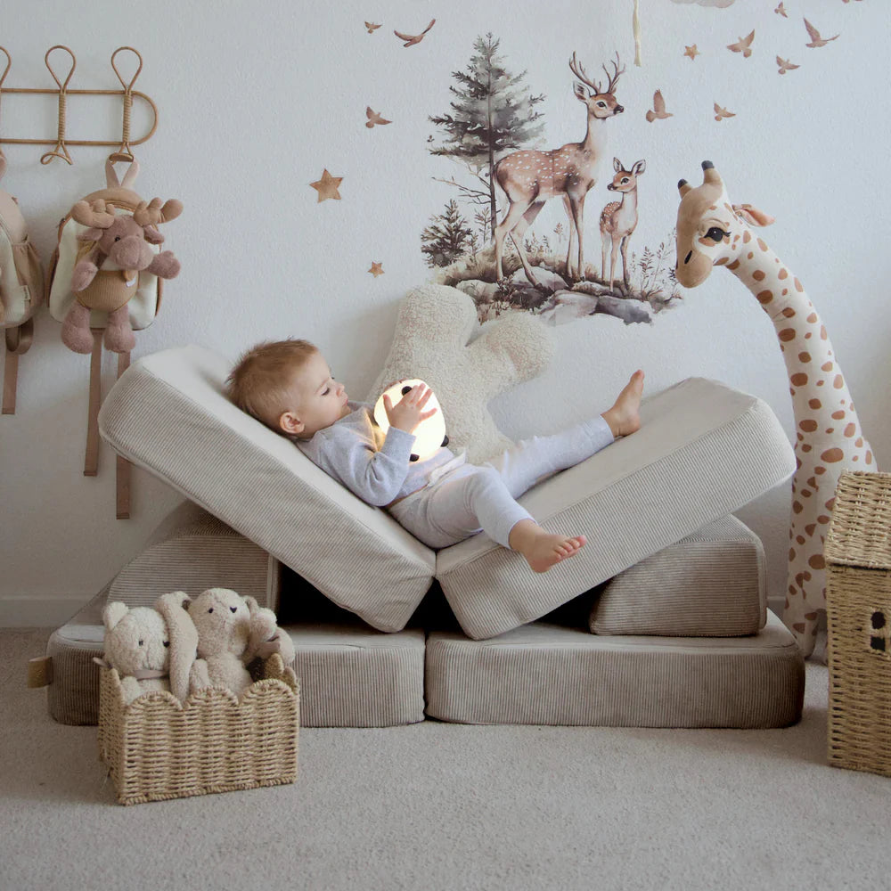 Canapé de jeu modulable Pocket 120cm en velours Corduroy à fines côtes Slimcord | 12 Pièces