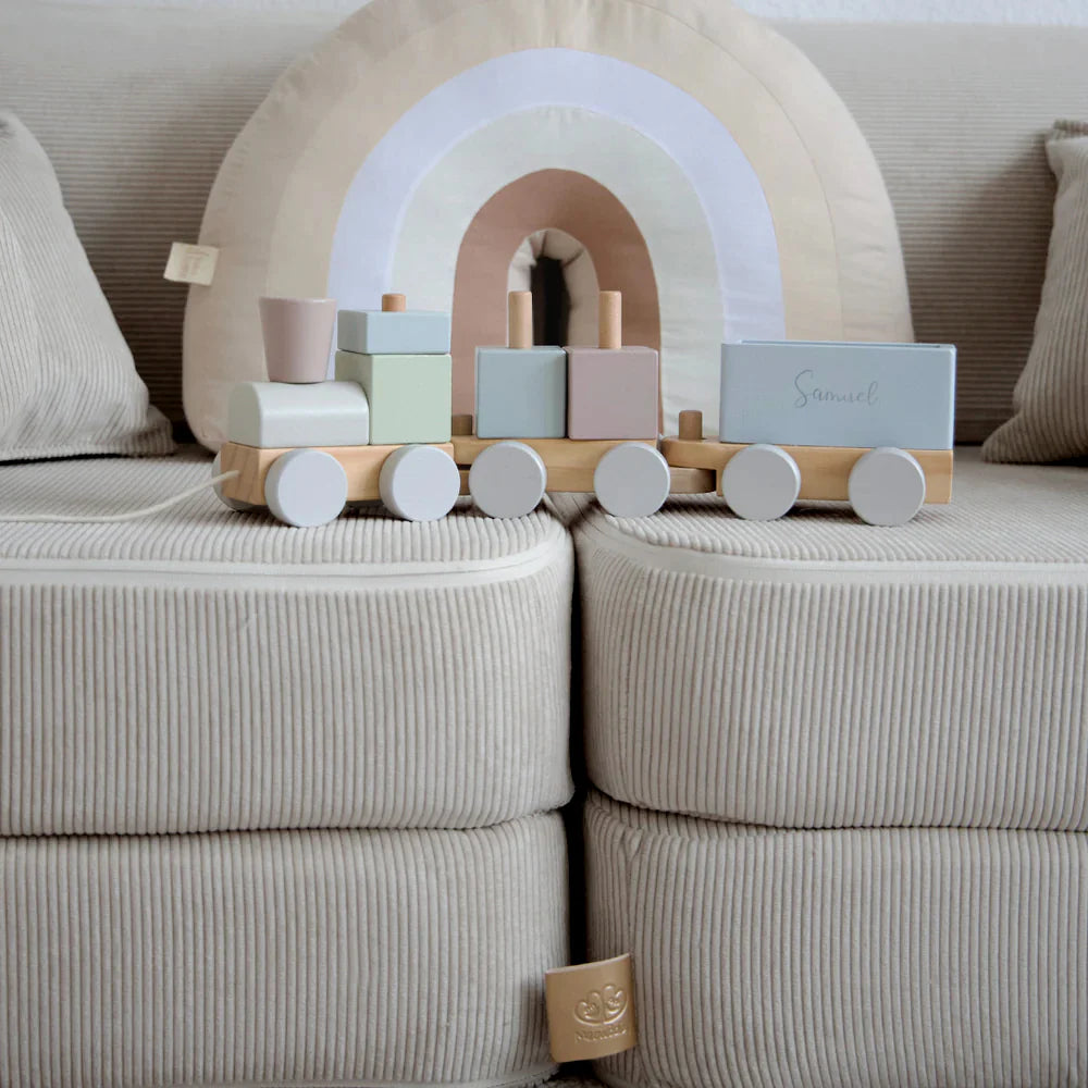 Canapé de jeu modulable Pocket 120cm en velours Corduroy à fines côtes Slimcord | 4 Pièces