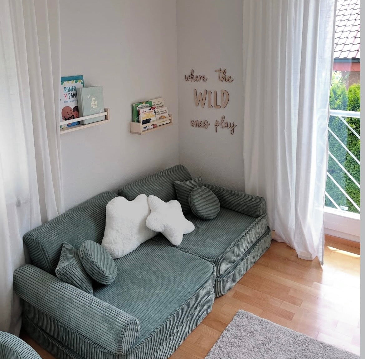 Canapé de jeu modulable Premium 160cm en velours Corduroy à larges côtes Aesthetic | 10 Pièces