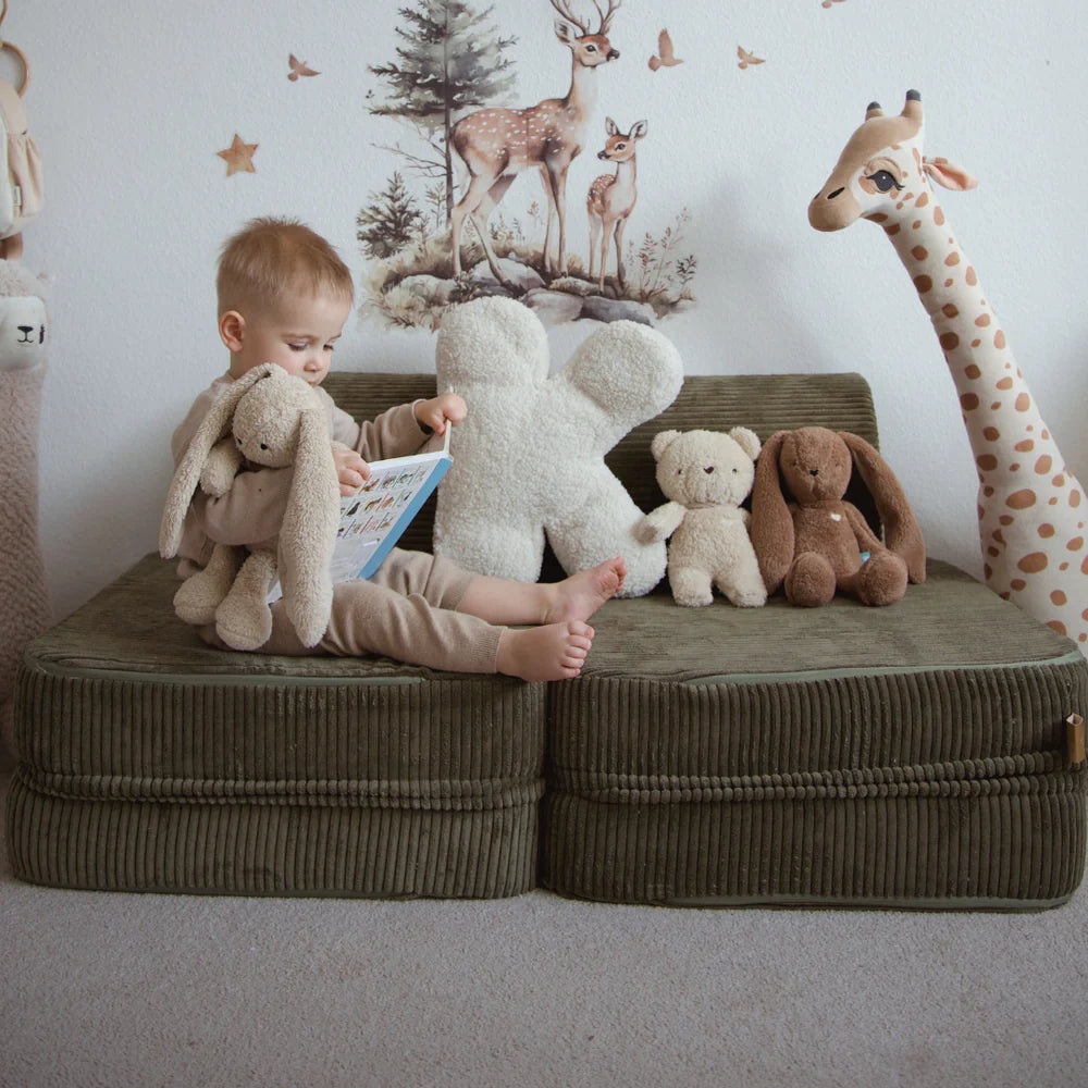 Canapé de jeu modulable Pocket 120cm en velours Corduroy à larges côtes Aesthetic | 4 Pièces