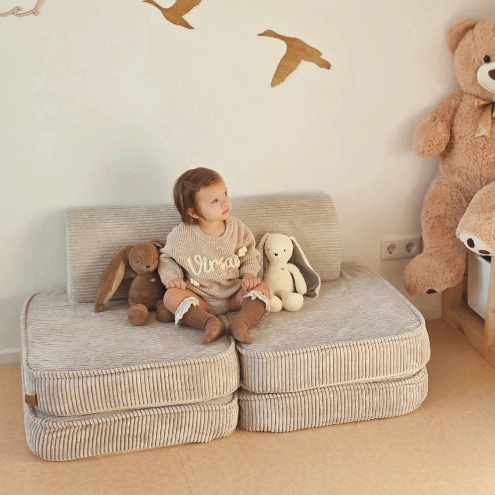 Canapé modulable Pocket en velours Corduroy à larges côtes Aesthetic | 4 Pièces