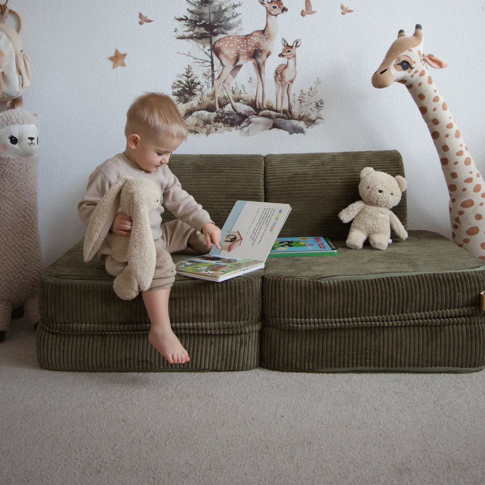 Canapé de jeu modulable Pocket 120cm en velours Corduroy à larges côtes Aesthetic | 4 Pièces