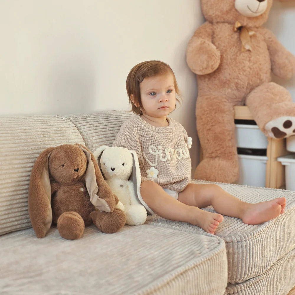 Canapé de jeu modulable Pocket 120cm en velours Corduroy à larges côtes Aesthetic | 4 Pièces