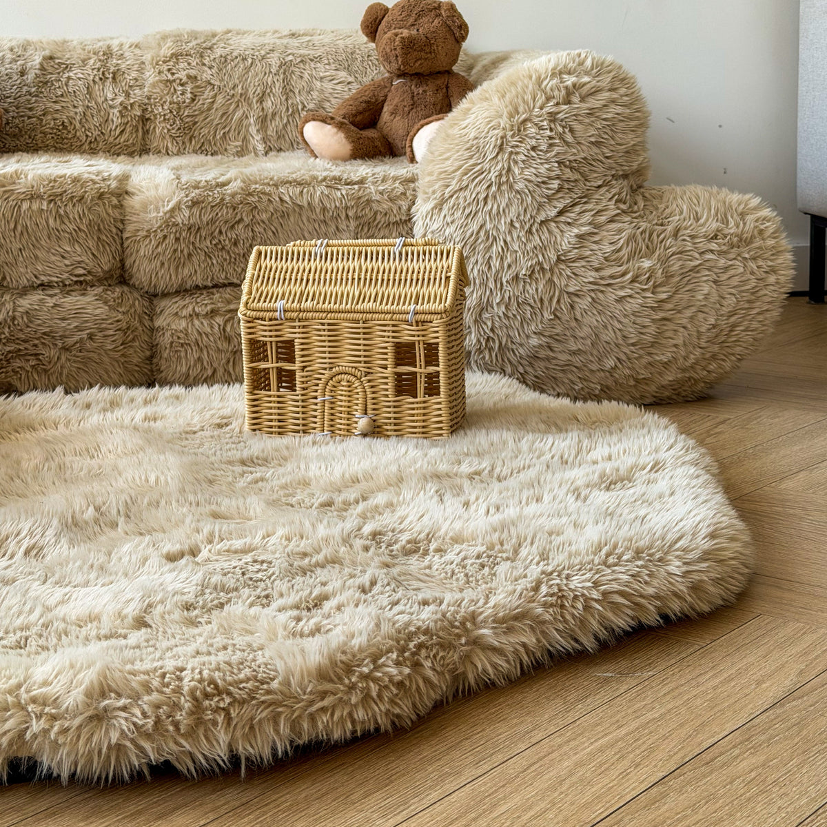 Grand coussin Coeur en fourrure Mammouth
