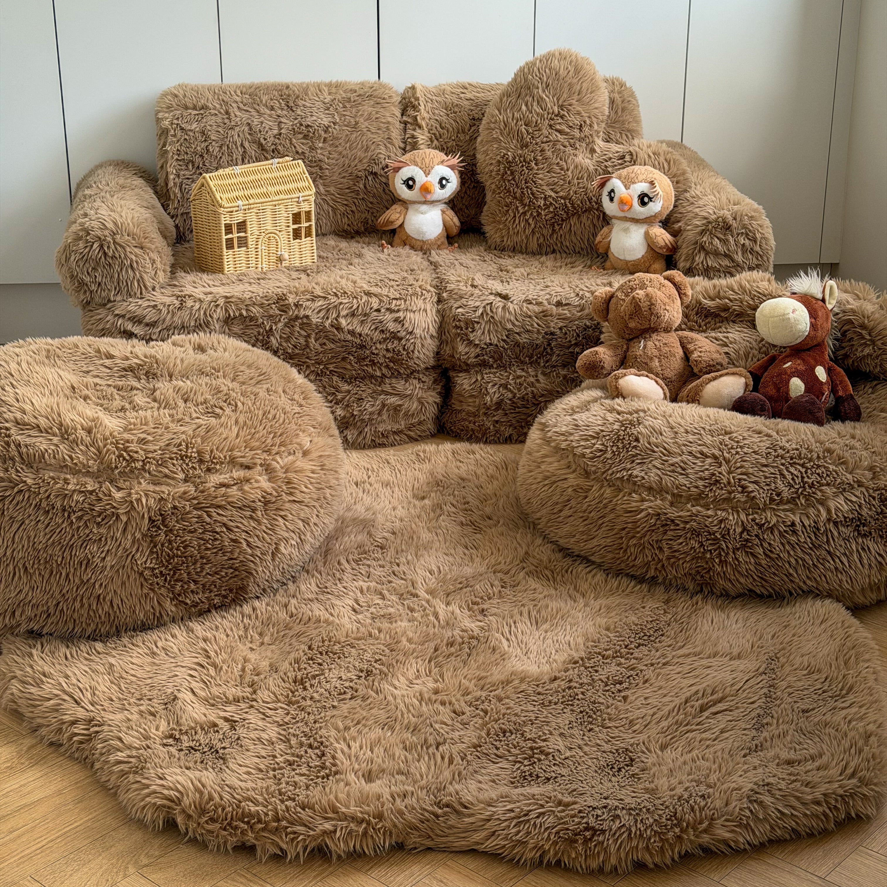 Pouf Ours en fourrure Mammouth