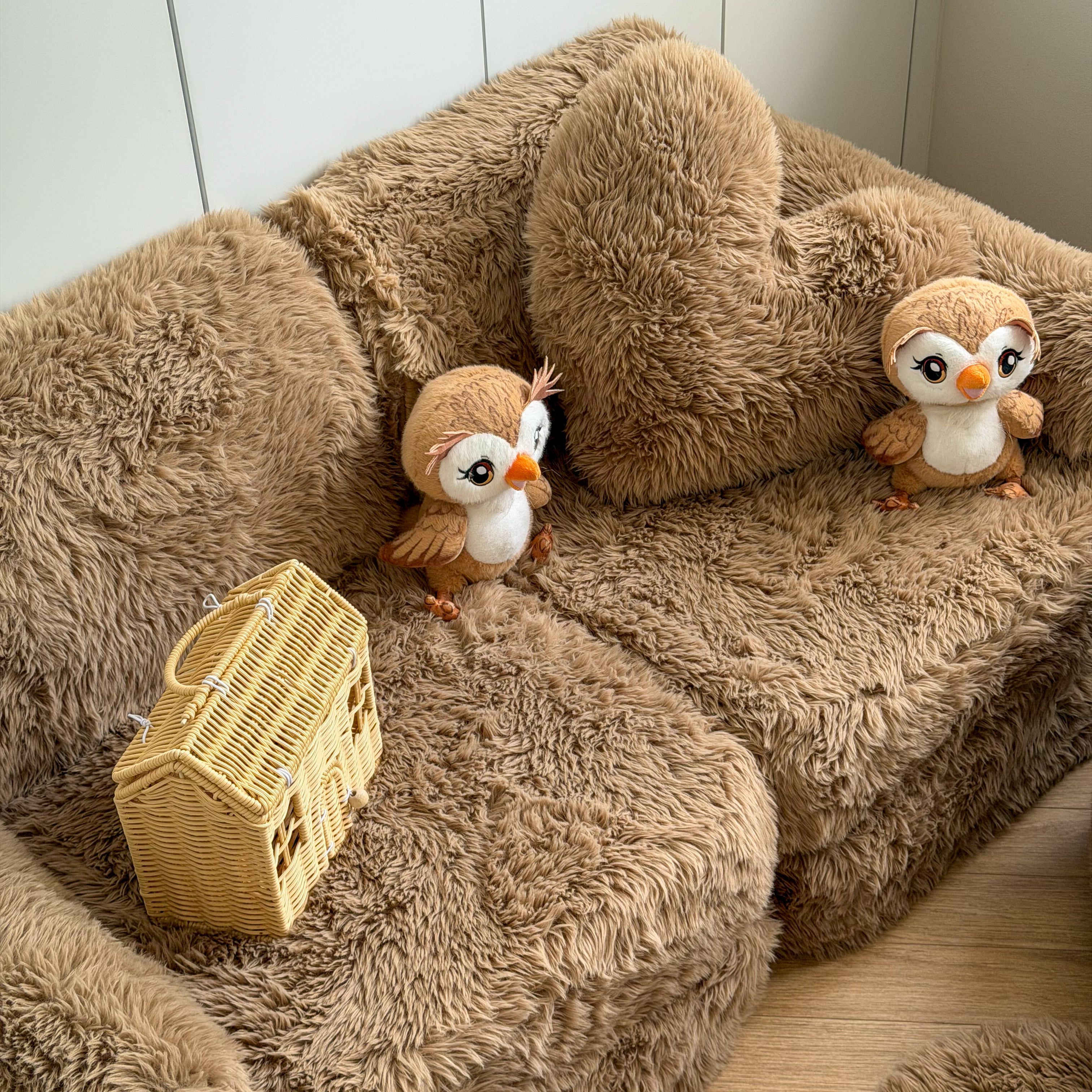 Grand coussin Coeur en fourrure Mammouth