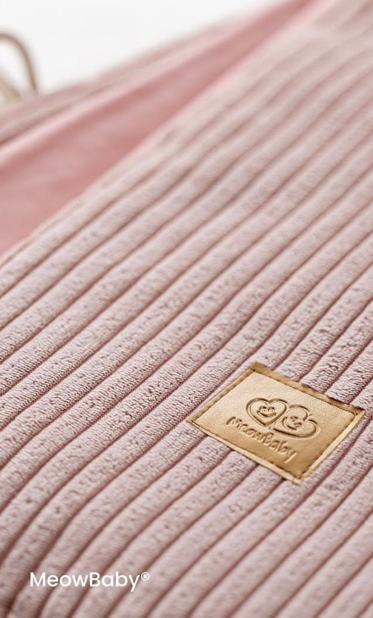 Piscine à balles Aesthetic ronde 90x30 cm en velours Corduroy à larges côtes Aesthetic, 200 balles - Rose | Balles au choix