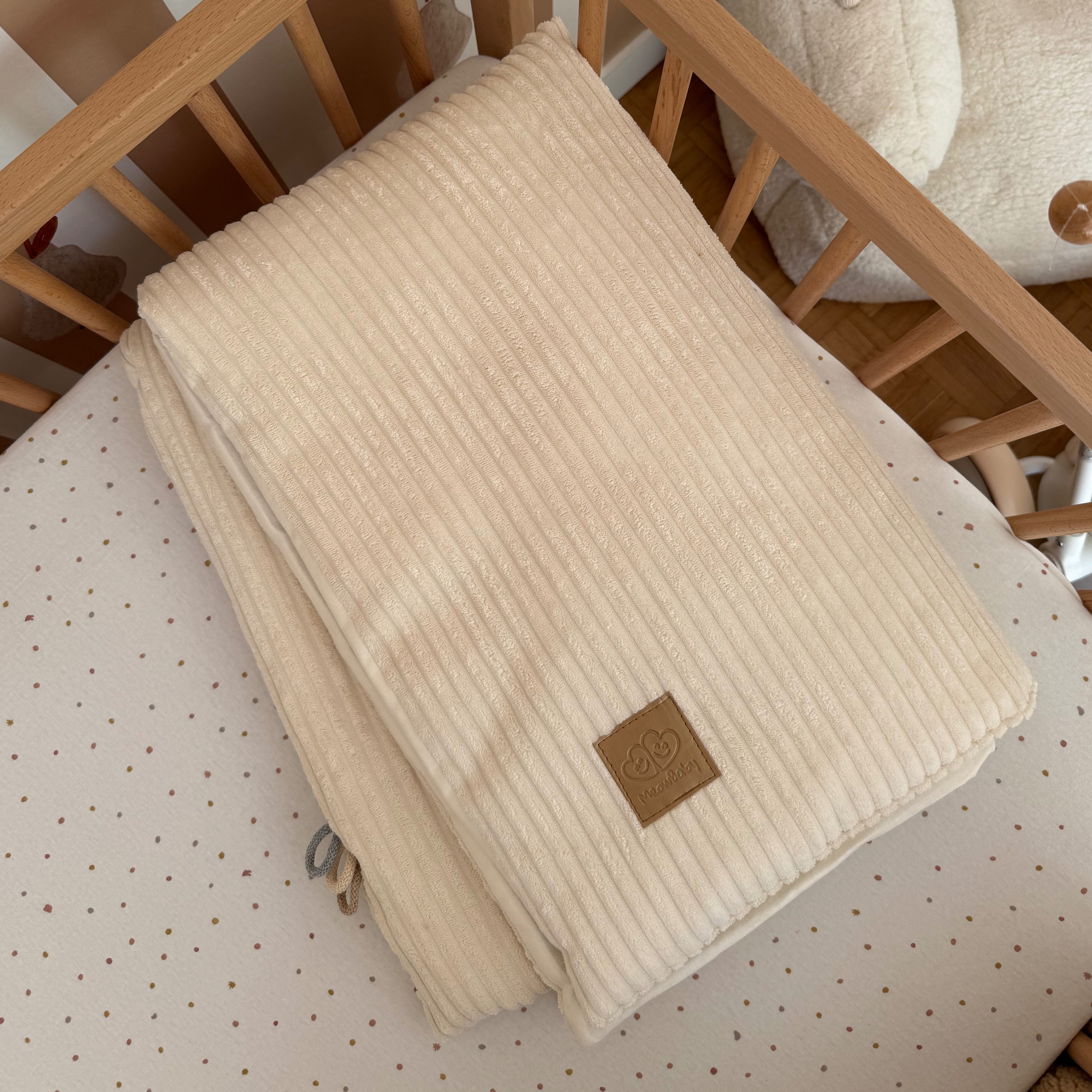Couverture bébé en velours Corduroy à larges côtes Aesthetic | Été ou Hiver