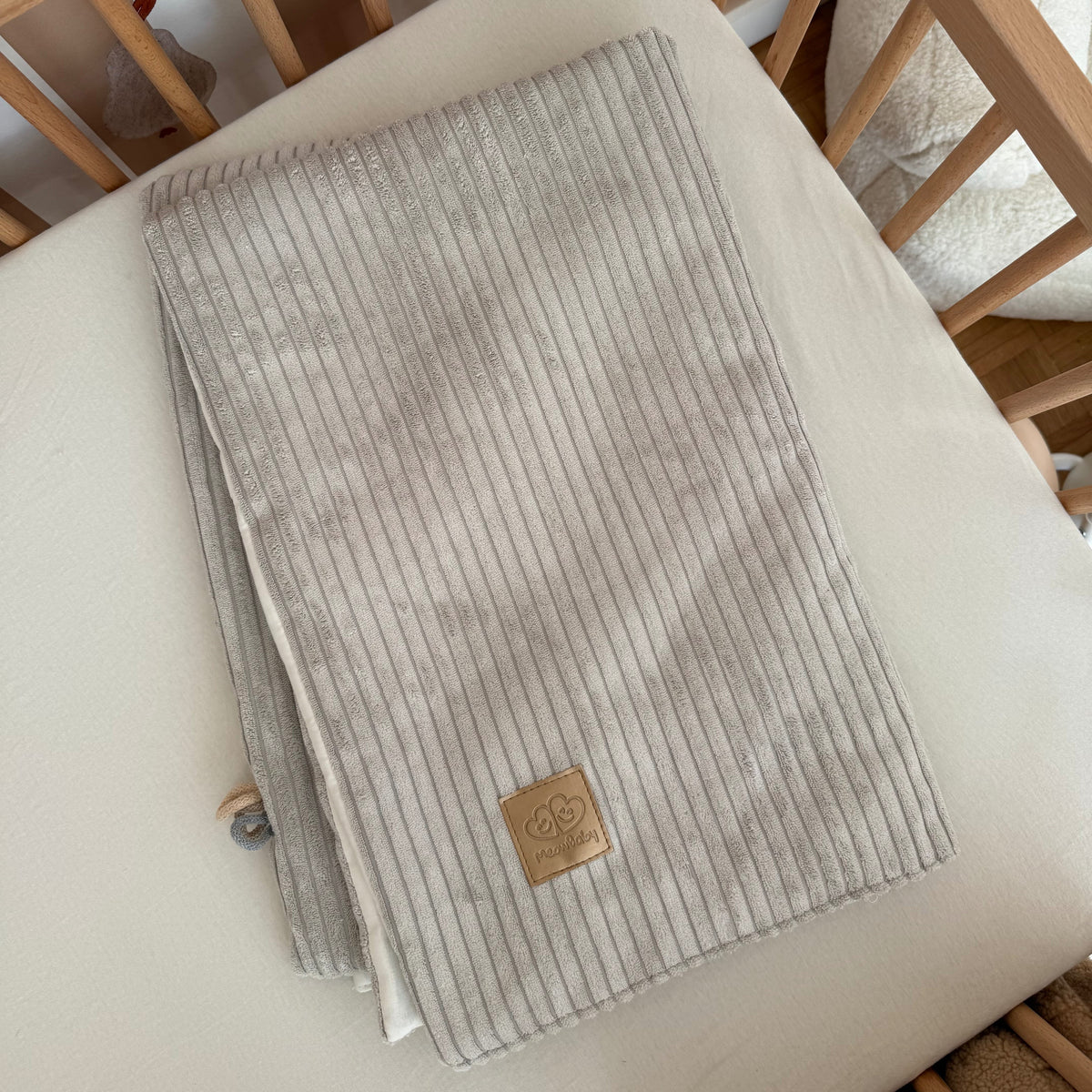 Couverture bébé en velours Corduroy à larges côtes Aesthetic | Été ou Hiver