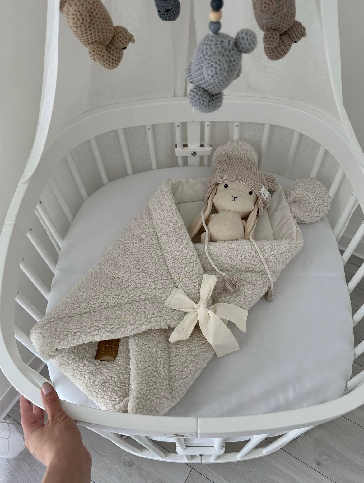 Couverture d'emmaillotage en peluche Bearly – Souris