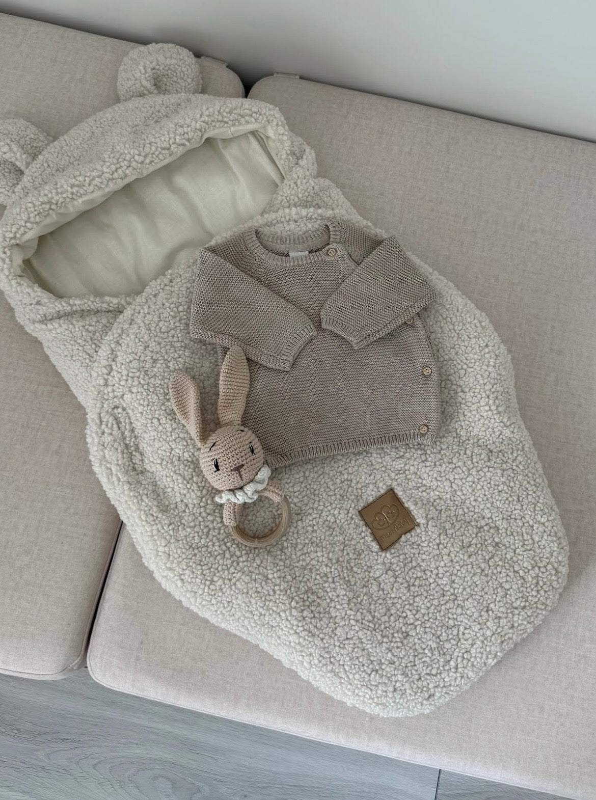 Couverture d'emmaillotage en peluche Bearly - Ours