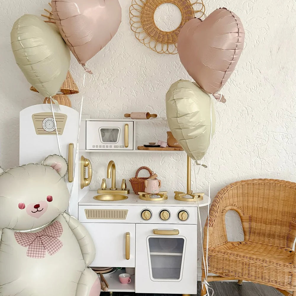 Cuisine en bois complète – Blanc/Or