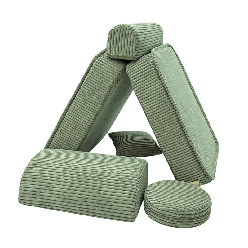 Fauteuil modulable Pocket 60cm en velours Corduroy à larges côtes Aesthetic | 5 Pièces