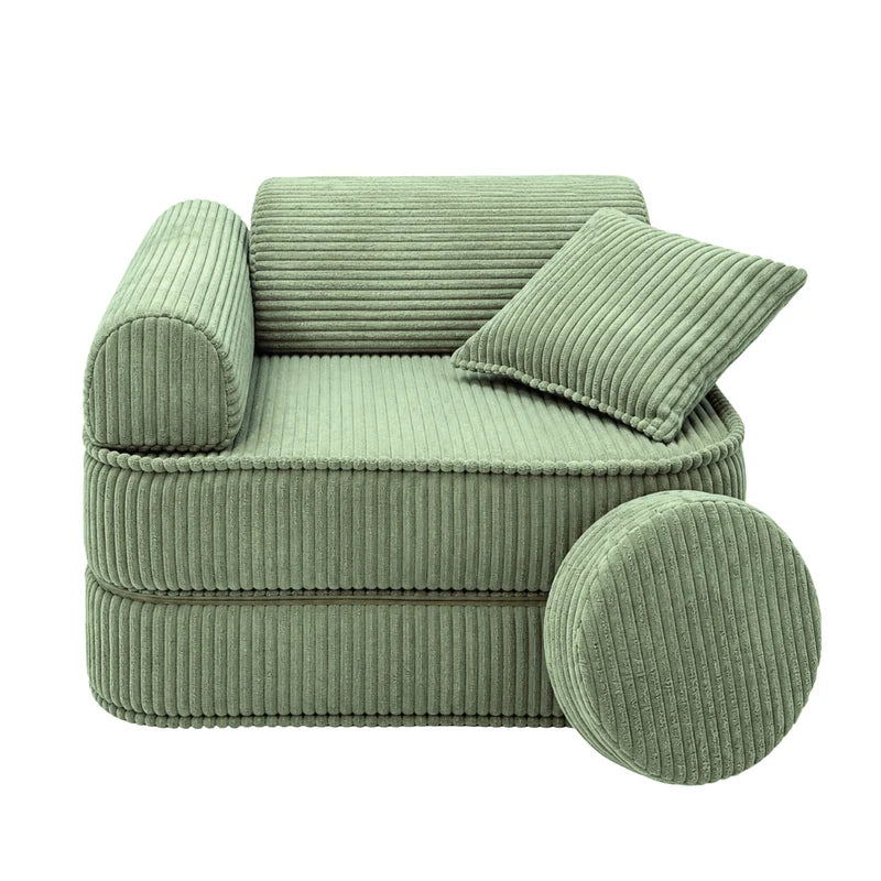 Fauteuil modulable Pocket 60cm en velours Corduroy à larges côtes Aesthetic | 5 Pièces