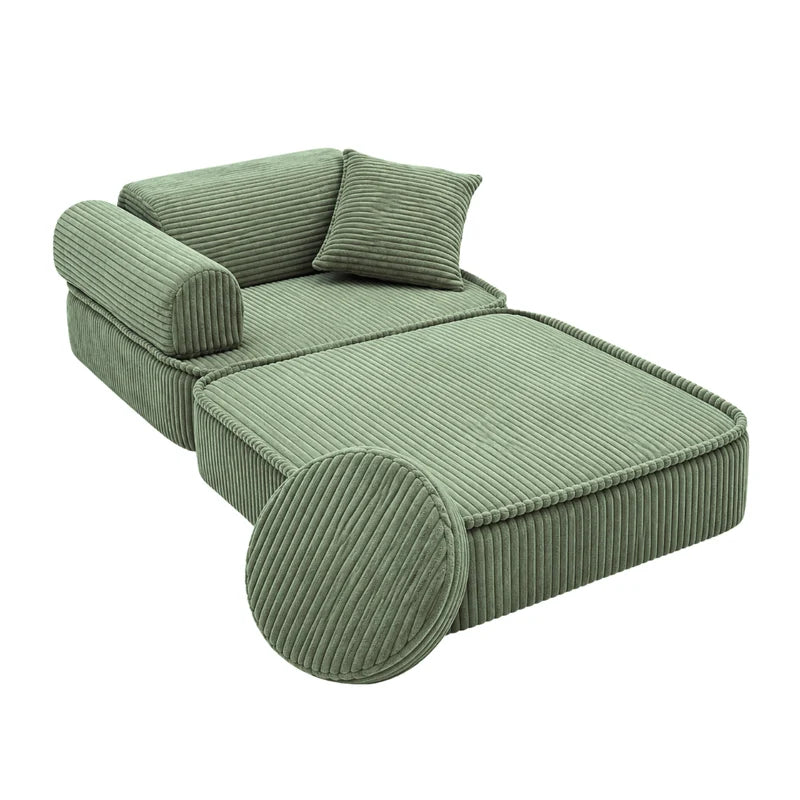 Fauteuil modulable Pocket 60cm en velours Corduroy à larges côtes Aesthetic | 5 Pièces