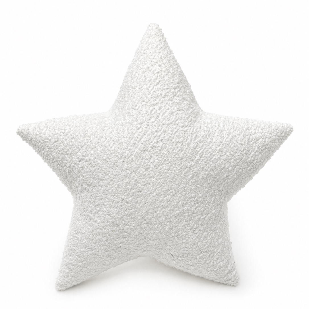 Grand coussin Étoile en tissu texturé bouclé