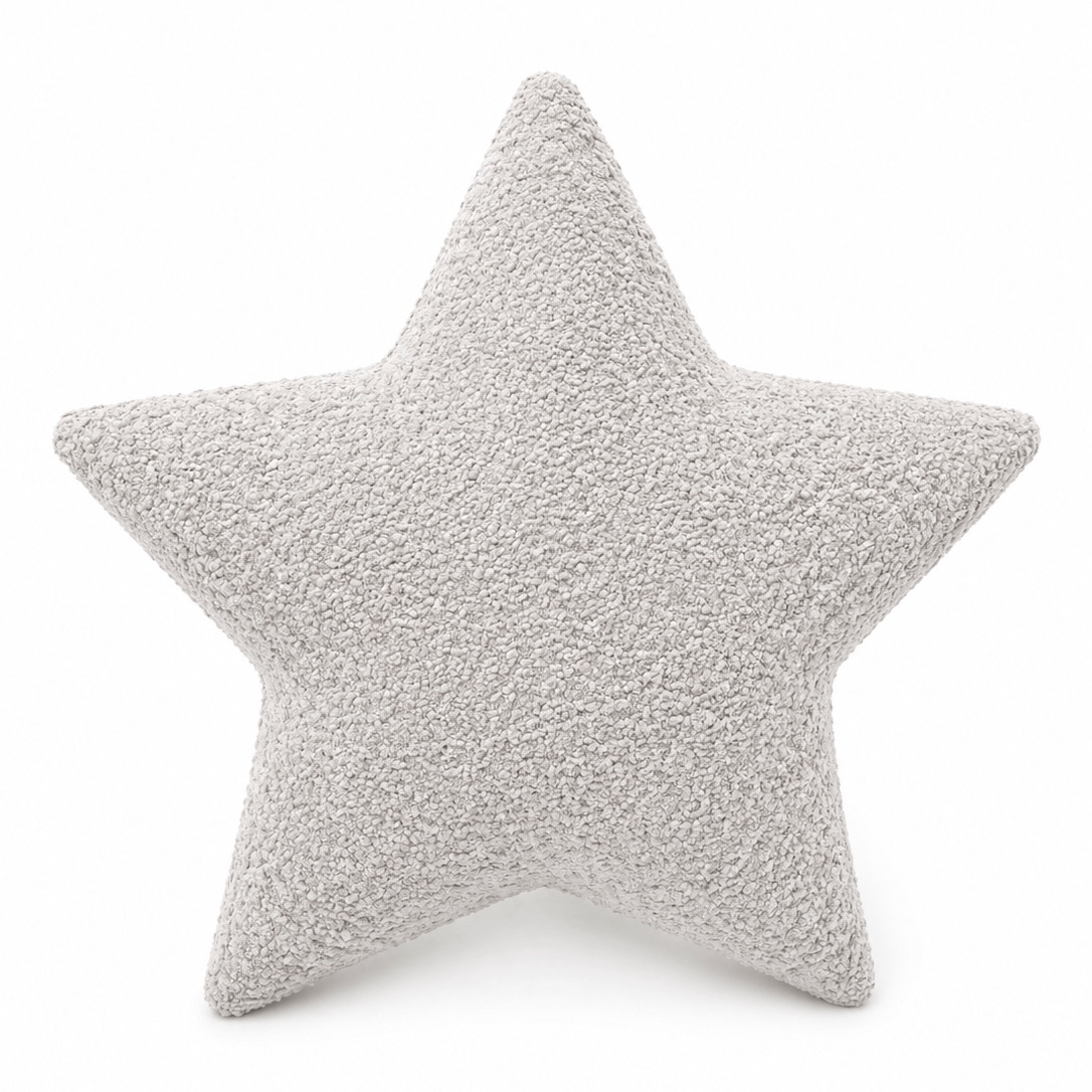 Grand coussin Étoile en tissu texturé bouclé