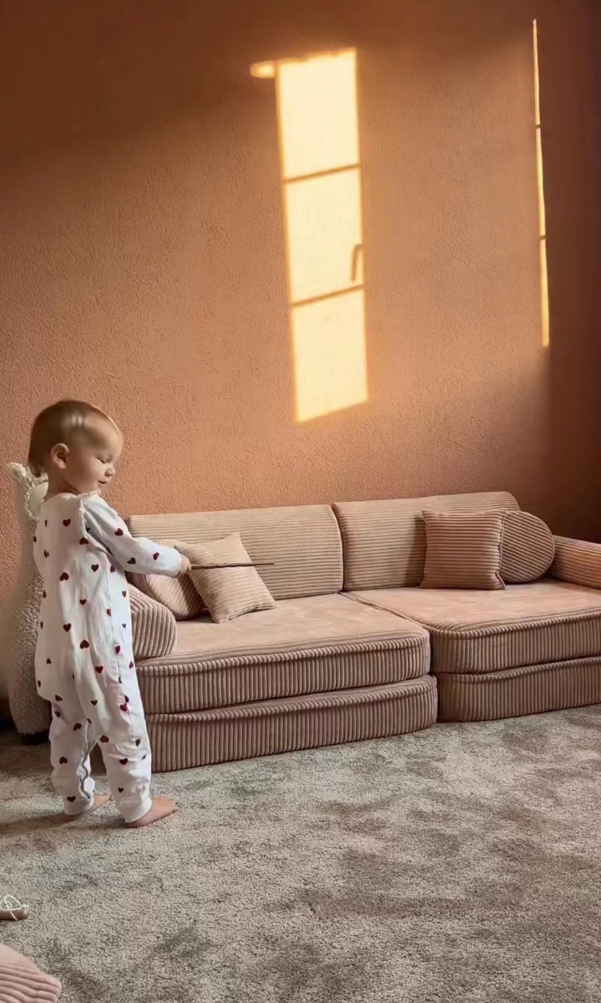 Matelas Arche pour canapé de jeu modulable Premium 160cm en Corduroy à larges côtes Aesthetic