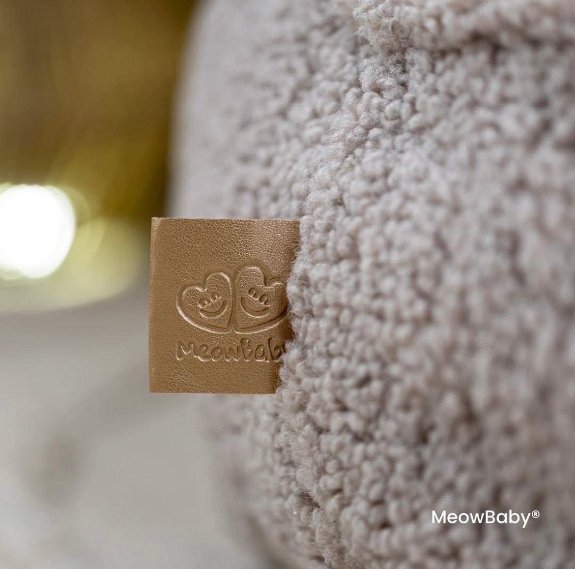 Piscine à balles Bearly ronde 90x30 cm en peluche, 200 balles - Taupe | Balles au choix