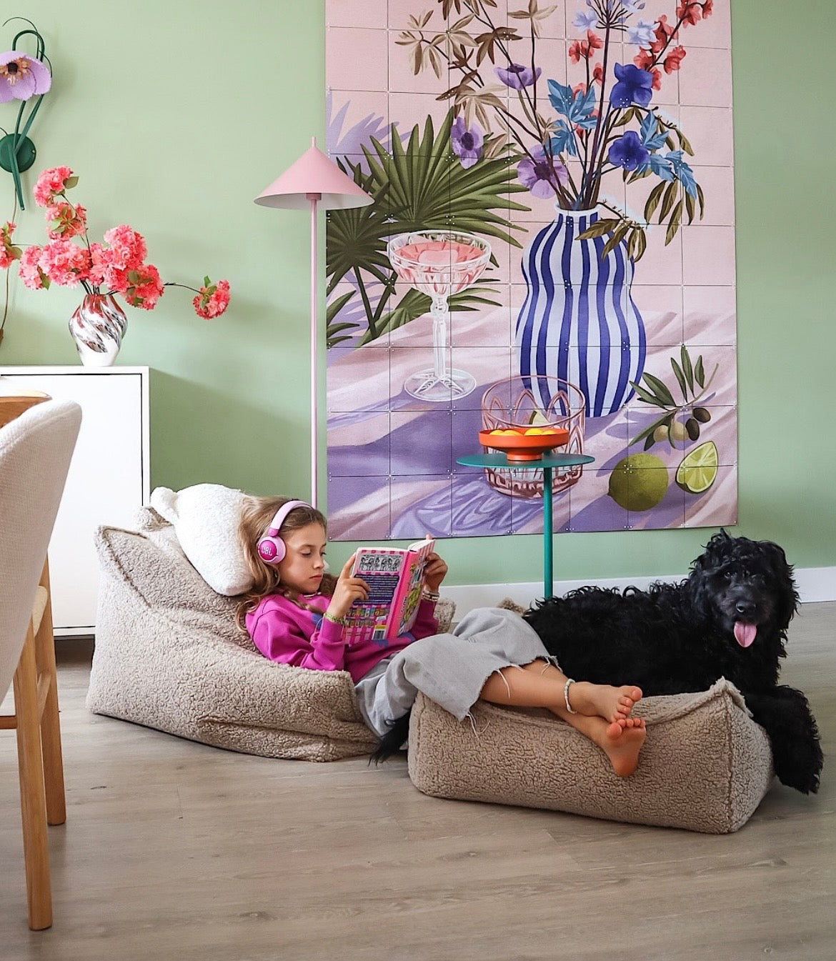Coussin de sol carré en peluche Bearly