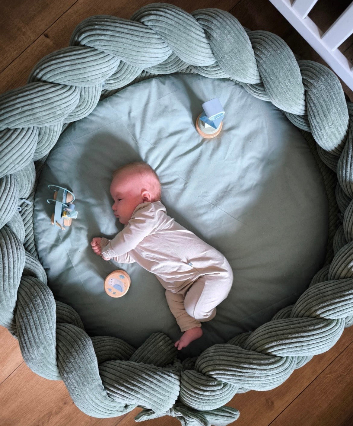 Tapis d'éveil cocon pour bébé en velours Corduroy à larges côtes Aesthetic