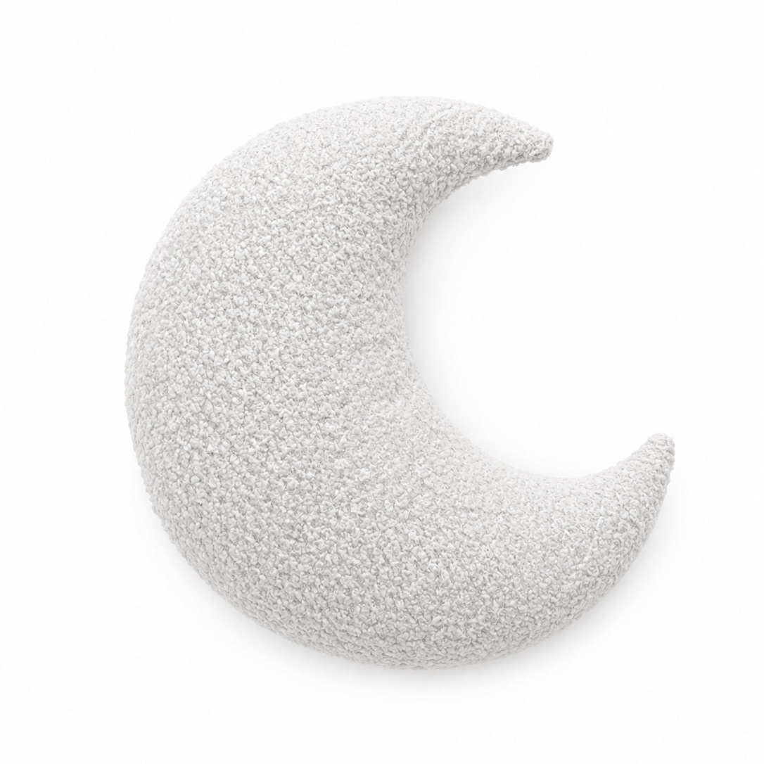 Grand coussin Lune en tissu texturé bouclé