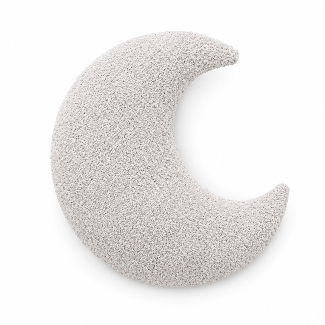 Grand coussin Lune en tissu texturé bouclé