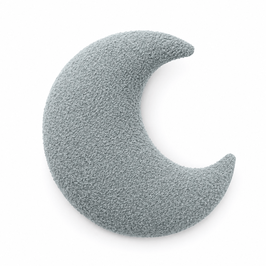 Grand coussin Lune en tissu texturé bouclé
