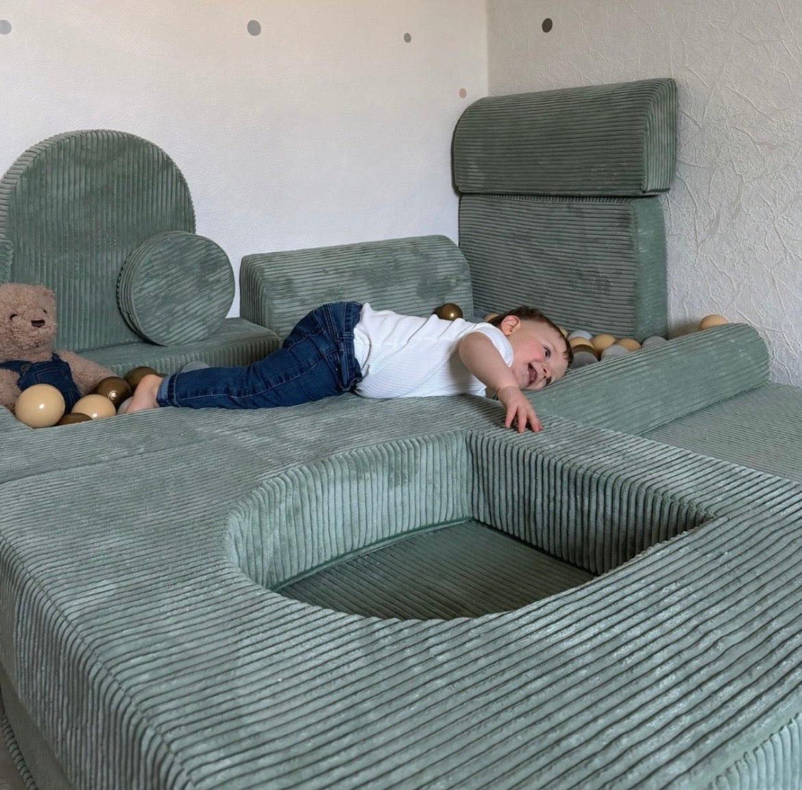 Matelas Arche pour canapé de jeu modulable Premium 160cm en Corduroy à larges côtes Aesthetic